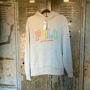 Embroidered Ralph Lauren pull over/hoodie. Size medium